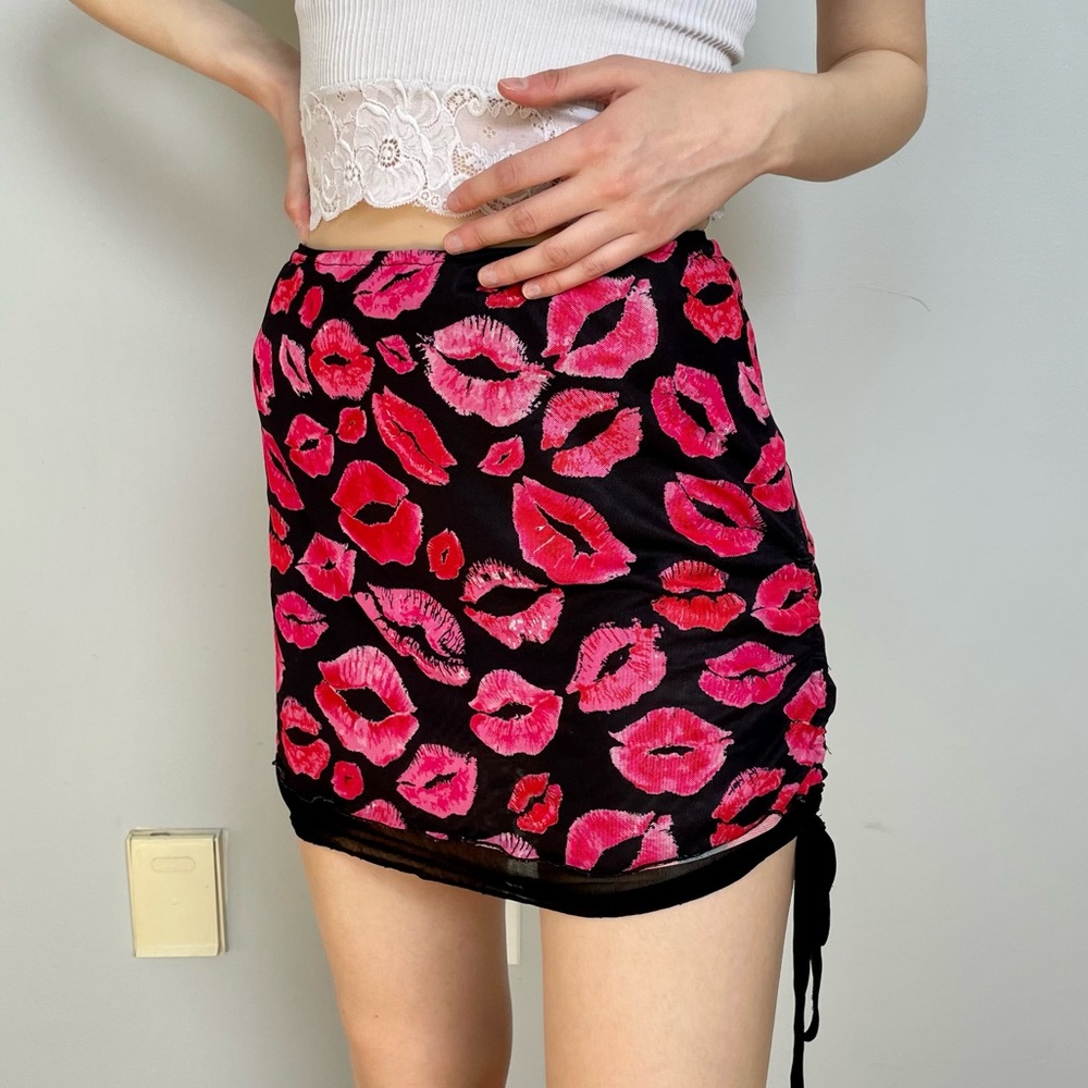 Dolls Kill kisses ruched side mini skirt